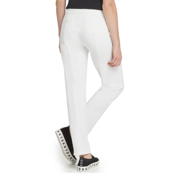 DKNY Flat Front Straight Leg Career Pants - Ivory - Size 8 NWT - Picture 5 of 5